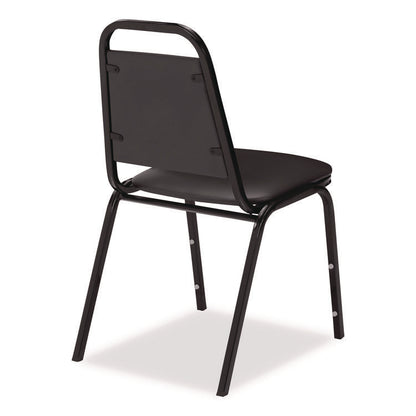 9100 Series Vinyl Upholstered Stack Chair, Supports Up to 300 lbs, 18" Seat Height, Black Seat/Back/Base, 4/Carton