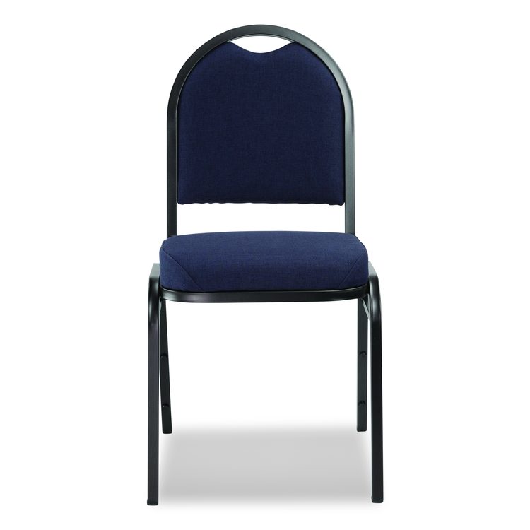 9200 Series Premium Upholstered Stack Chair, Fabric, Supports 500 lbs, 19" Seat Ht, Midnight Blue Seat/Back, Black Base, 2/Pk