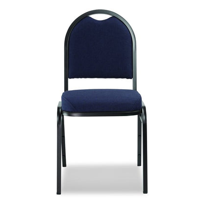 9200 Series Premium Upholstered Stack Chair, Fabric, Supports 500 lbs, 19" Seat Ht, Midnight Blue Seat/Back, Black Base, 2/Pk