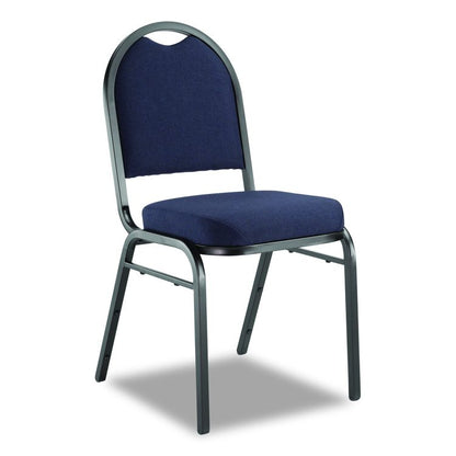 9200 Series Premium Upholstered Stack Chair, Fabric, Supports 500 lbs, 19" Seat Ht, Midnight Blue Seat/Back, Black Base, 2/Pk