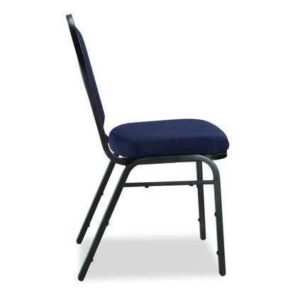 9200 Series Premium Upholstered Stack Chair, Fabric, Supports 500 lbs, 19" Seat Ht, Midnight Blue Seat/Back, Black Base, 2/Pk