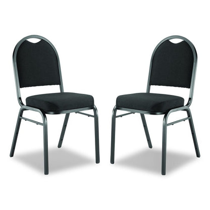 9200 Series Premium Upholstered Stack Chair, Fabric, Supports 500 lb,19" Seat Height, Ebony Black Seat/Back, Black Base, 2/PK