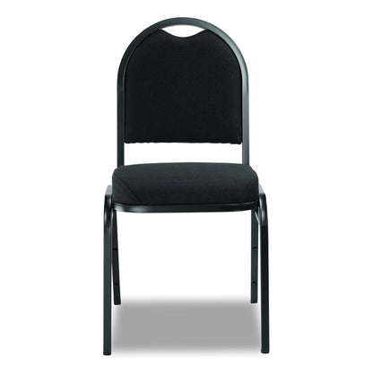 9200 Series Premium Upholstered Stack Chair, Fabric, Supports 500 lb,19" Seat Height, Ebony Black Seat/Back, Black Base, 2/PK