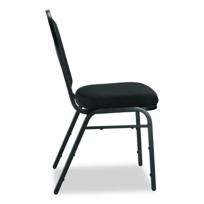 9200 Series Premium Upholstered Stack Chair, Fabric, Supports 500 lb,19" Seat Height, Ebony Black Seat/Back, Black Base, 2/PK