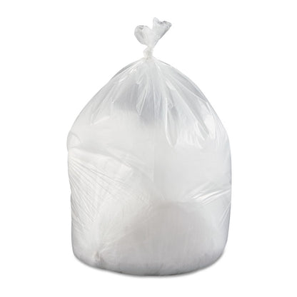 High-Density Commercial Can Liner Value Pack, 60 gal, 19 mic, 38" x 58", Clear, Interleaved Roll, 25 Bags/Roll, 6 Rolls/CT