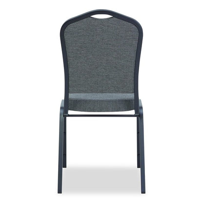 9300 Series Deluxe Upholstered Stack Chair, Fabric, Supports 500 lb,19" Seat Ht, Nat Graystone Seat/Back, Black Base, 2/PK