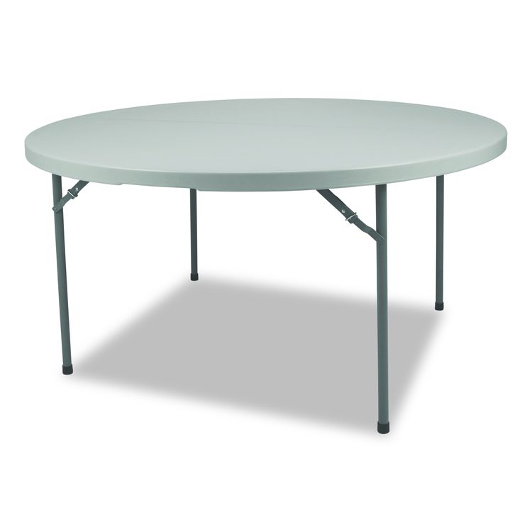 Comfort Max Fold-in-Half Table, Round, 60w x 60d x 29.25h, Speckled Gray Top, Gray Base/Legs