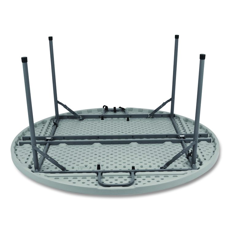 Comfort Max Fold-in-Half Table, Round, 60w x 60d x 29.25h, Speckled Gray Top, Gray Base/Legs