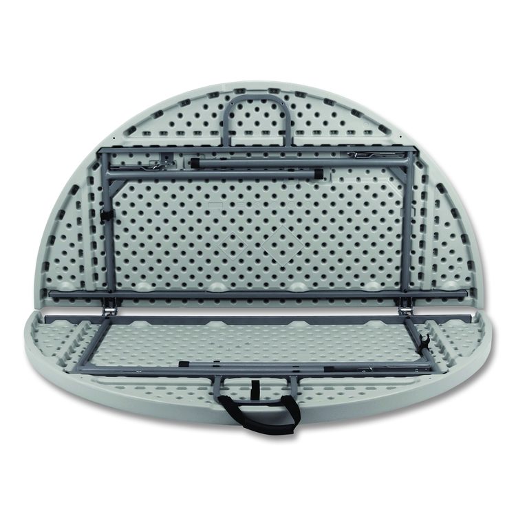 Comfort Max Fold-in-Half Table, Round, 60w x 60d x 29.25h, Speckled Gray Top, Gray Base/Legs