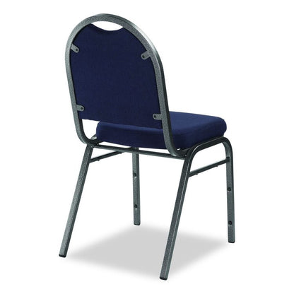 9200 Series Premium Upholstered Stack Chair, Fabric, Supports 500 lb, 19" Seat Ht, Midnight Blue Seat/Back, Silver Base, 2/PK