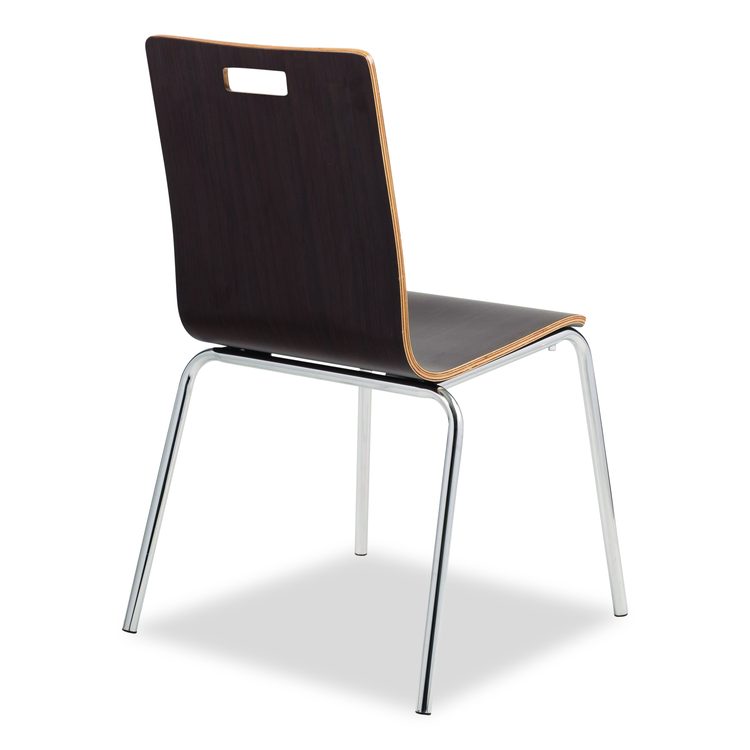 Bushwick Series Bentwood Chair, Supports Up to 500 lb, 18" Seat Height, Espresso Seat, Espresso Back, Chrome Base, 4/Carton