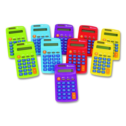 Rainbow Calculators and Storage Chart, 8-Digit, LCD, 30 Calculators