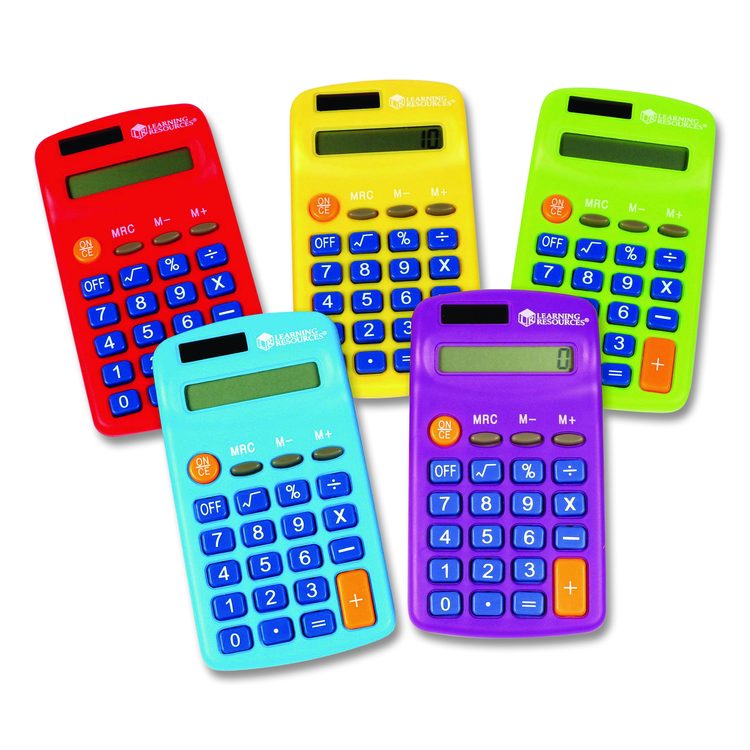 Rainbow Calculators and Storage Chart, 8-Digit, LCD, 30 Calculators