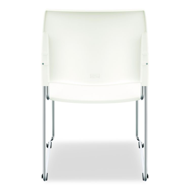 8800 Series Cafetorium Plastic Stack Chair, Supports Up to 500 lb, 18" Seat Height, White Seat/Back, Chrome Base, 4/Carton