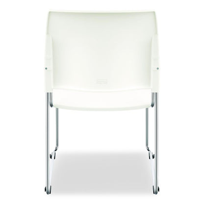 8800 Series Cafetorium Plastic Stack Chair, Supports Up to 500 lb, 18" Seat Height, White Seat/Back, Chrome Base, 4/Carton