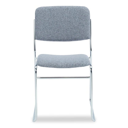 8600 Series Fabric Padded Signature Stack Chair, Supports Up to 500 lb, 19" Seat Height, Gray Seat/Back, Chrome Base, 2/Pack