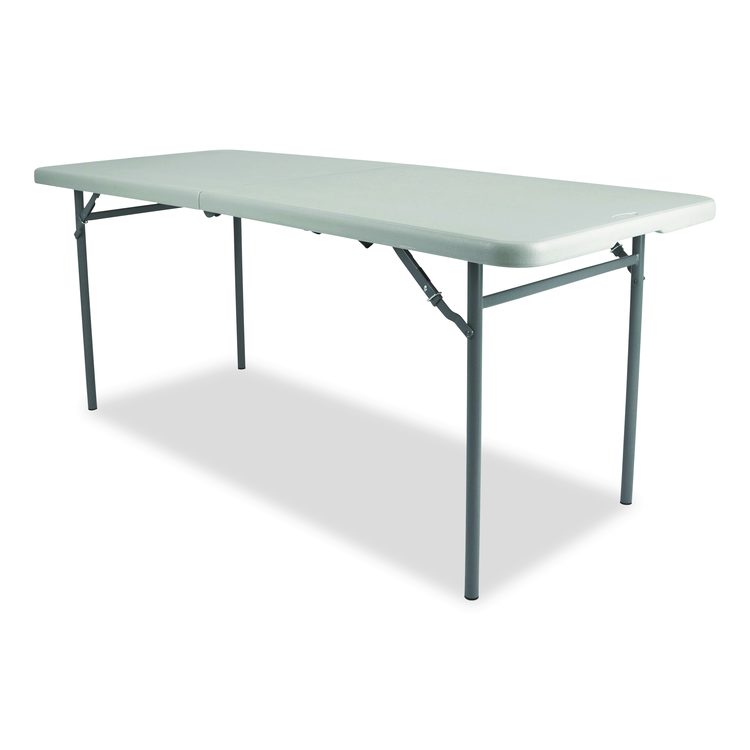 Comfort Max Fold-in-Half Table, Rectangular, 60w x 30d x 29.25h, Speckled Gray Top, Gray Base/Legs