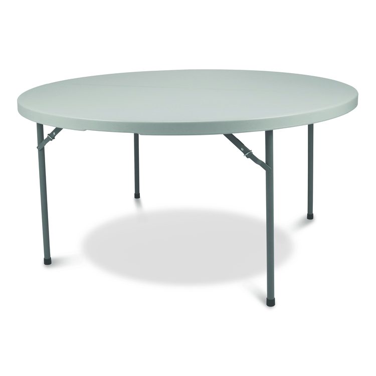 Comfort Max Fold-in-Half Table, Round, 48w x 48d x 29.25h, Speckled Gray Top, Gray Base/Legs