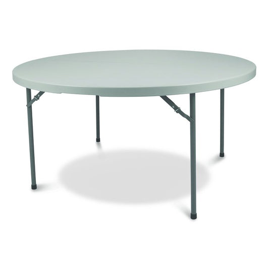 Comfort Max Fold-in-Half Table, Round, 48w x 48d x 29.25h, Speckled Gray Top, Gray Base/Legs