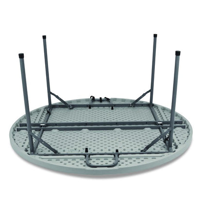 Comfort Max Fold-in-Half Table, Round, 48w x 48d x 29.25h, Speckled Gray Top, Gray Base/Legs