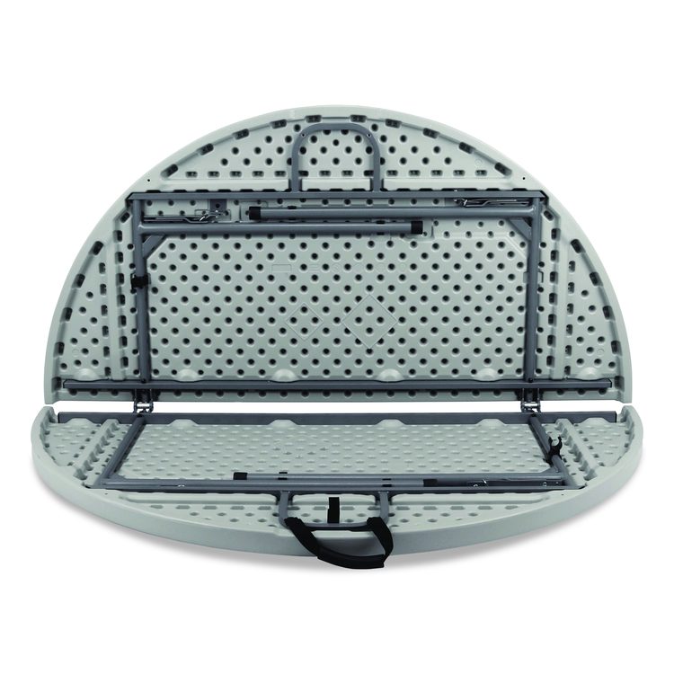 Comfort Max Fold-in-Half Table, Round, 48w x 48d x 29.25h, Speckled Gray Top, Gray Base/Legs