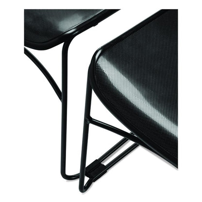 850 Series Multi-Purpose Ultra Compact Stack Chair, Supports 300 lbs, 17" Seat Height, Navy Seat/Back, Black Base, 4/Carton
