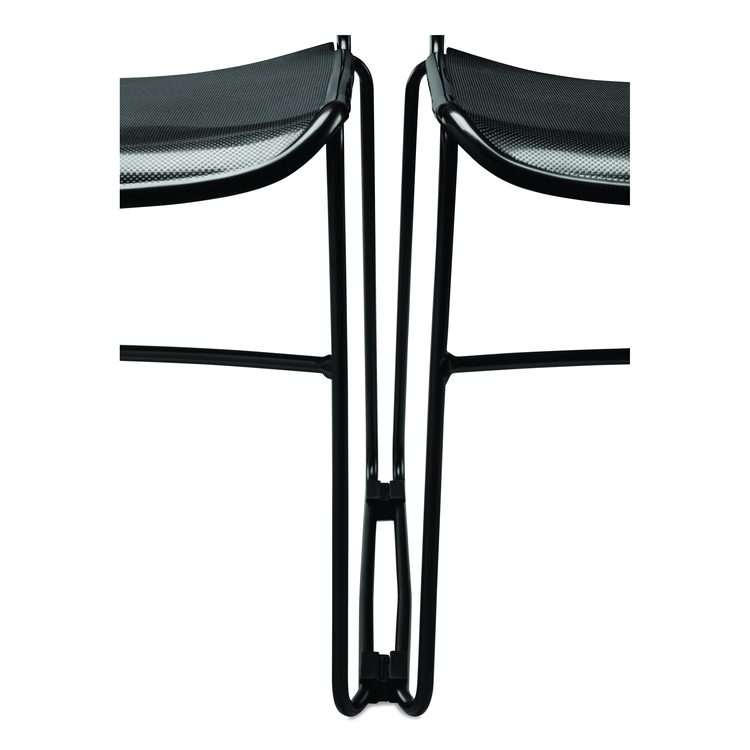 850 Series Multi-Purpose Ultra Compact Stack Chair, Supports 300 lbs, 17" Seat Height, Navy Seat/Back, Black Base, 4/Carton