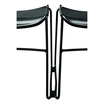 850 Series Multi-Purpose Ultra Compact Stack Chair, Supports 300 lbs, 17" Seat Height, Navy Seat/Back, Black Base, 4/Carton
