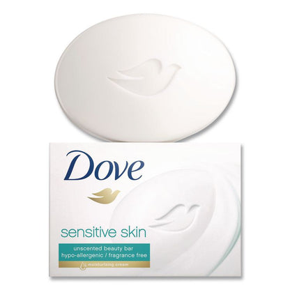 Sensitive Skin Bath Bar, Unscented, 3.75 oz, 8 Bars/Pack, 9 Packs/Carton