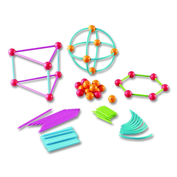 Geometric Shapes Building Set, Grades K to 5, 170 Pieces