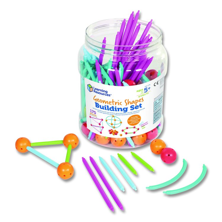 Geometric Shapes Building Set, Grades K to 5, 170 Pieces