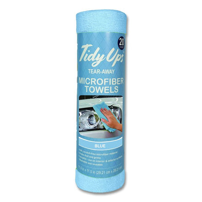 Microfiber Towel Roll, 11.5 x 11.5, Blue, 20 Towels/Roll
