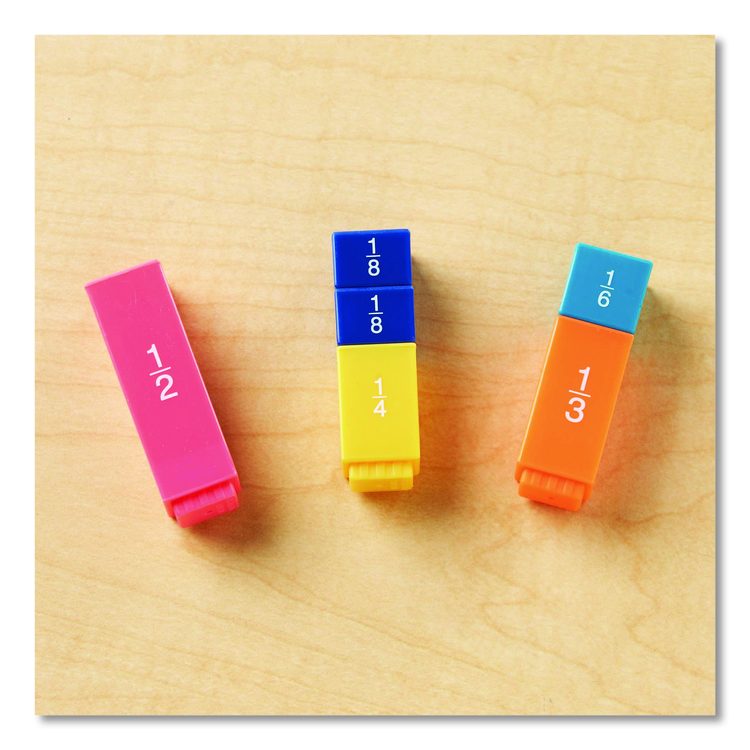 Fraction Tower Fraction Cubes, Grades 1 to 4, 51 Pieces