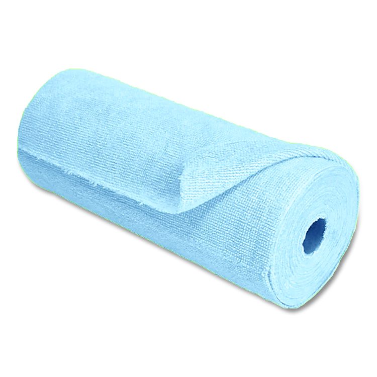 Microfiber Towel Roll, 11.5 x 11.5, Blue, 20 Towels/Roll