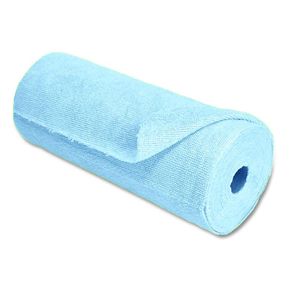 Microfiber Towel Roll, 11.5 x 11.5, Blue, 20 Towels/Roll