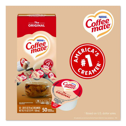 Liquid Coffee Creamer, Original, 0.38 oz Mini Cups, 50/Box, 4 Boxes/Carton