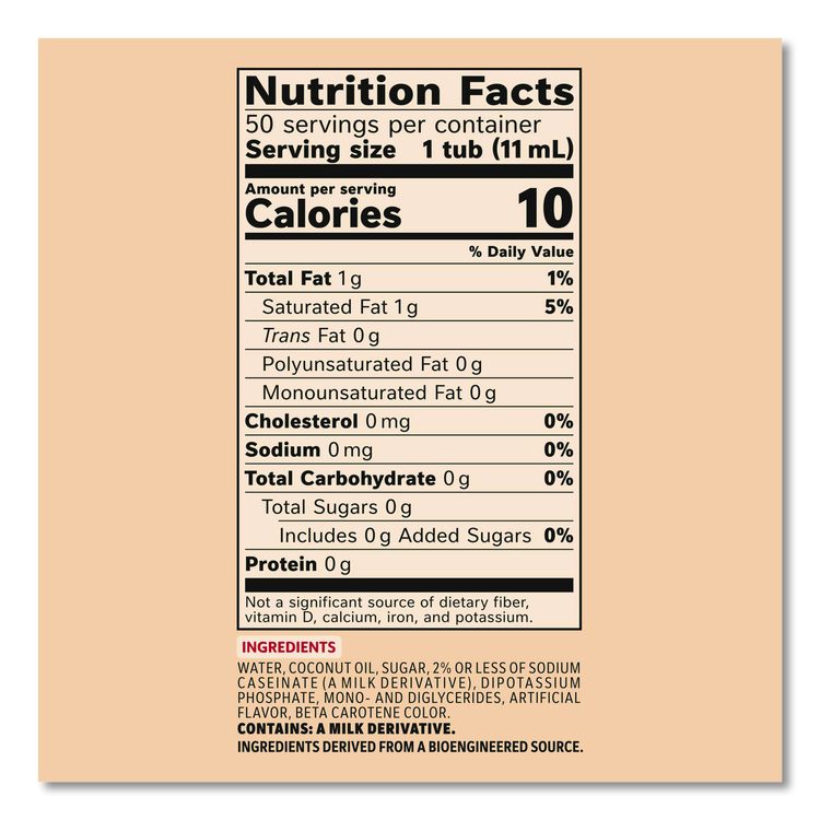 Liquid Coffee Creamer, Original, 0.38 oz Mini Cups, 50/Box, 4 Boxes/Carton