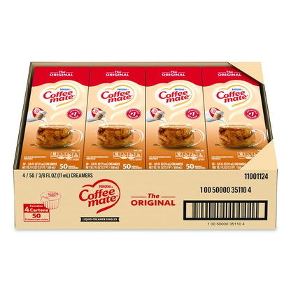 Liquid Coffee Creamer, Original, 0.38 oz Mini Cups, 50/Box, 4 Boxes/Carton