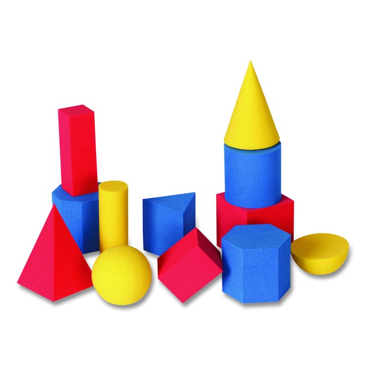 Hands-On Soft Geometric Solids, Grades K to 5, 12 Pieces