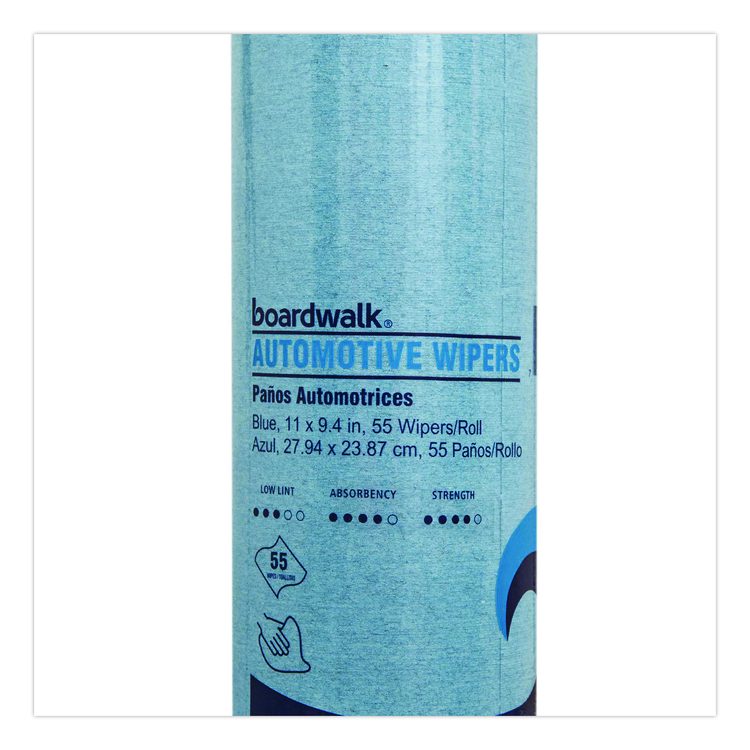 Automotive Shop Towel Rolls, 9.4 x 11, Blue, 55/Roll, 30 Rolls/Carton