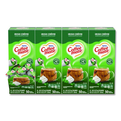 Liquid Coffee Creamer, Irish Cream, 0.38 oz Mini Cups, 50/Box, 4 Boxes/Carton