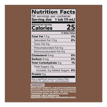 Liquid Coffee Creamer, Cafe Mocha, 0.38 oz Mini Cups, 50/Box