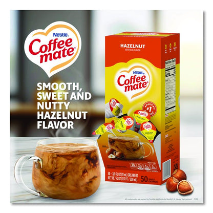 Liquid Coffee Creamer, Hazelnut, 0.38 oz Mini Cups, 50/Box