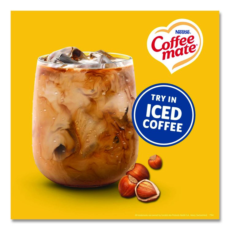 Liquid Coffee Creamer, Hazelnut, 0.38 oz Mini Cups, 50/Box