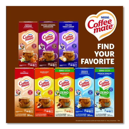 Liquid Coffee Creamer, Snickers, 0.38 oz Mini Cups, 50/Box