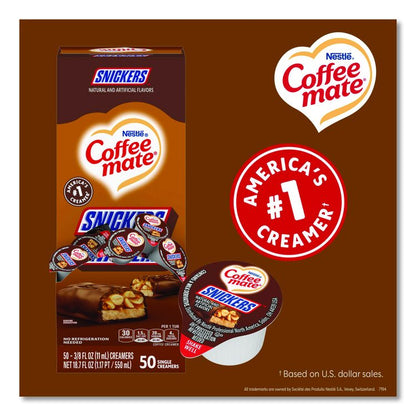 Liquid Coffee Creamer, Snickers, 0.38 oz Mini Cups, 200/Carton