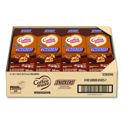 Liquid Coffee Creamer, Snickers, 0.38 oz Mini Cups, 200/Carton