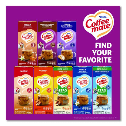 Liquid Coffee Creamer, Salted Caramel Chocolate, 0.38 oz Mini Cups, 50/Box