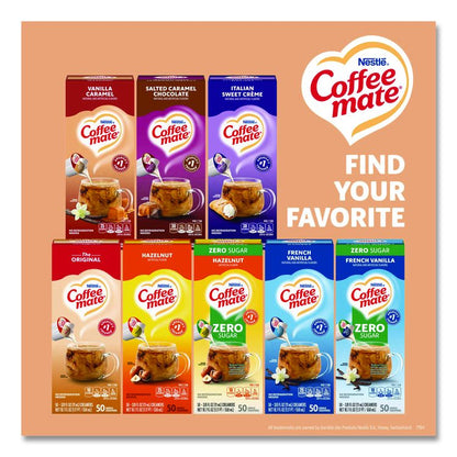 Liquid Coffee Creamer, Vanilla Caramel, 0.38 oz Mini Cups, 50/Box