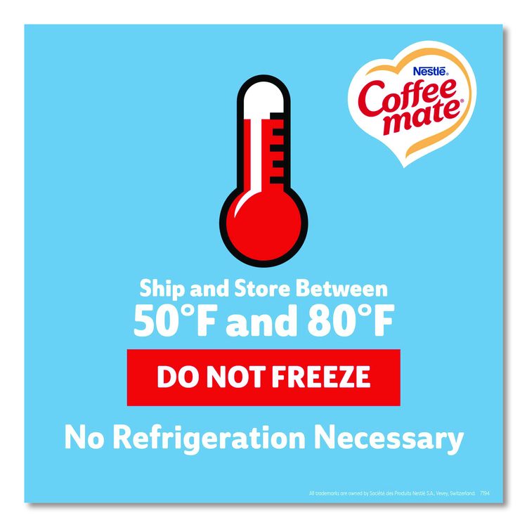 Liquid Coffee Creamer, Zero Sugar French Vanilla, 0.38 oz Mini Cups, 50/Box